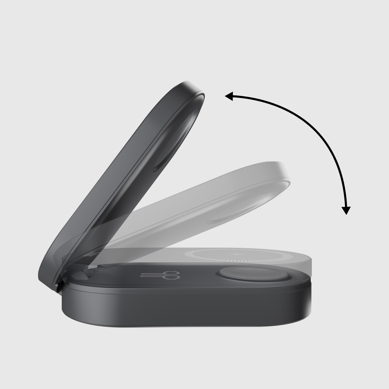 3in1 Sulankstoma Belaidžio įkrovimo Stotelė Iphone Apple Watch Airpods Qi2 Mfi - Juoda