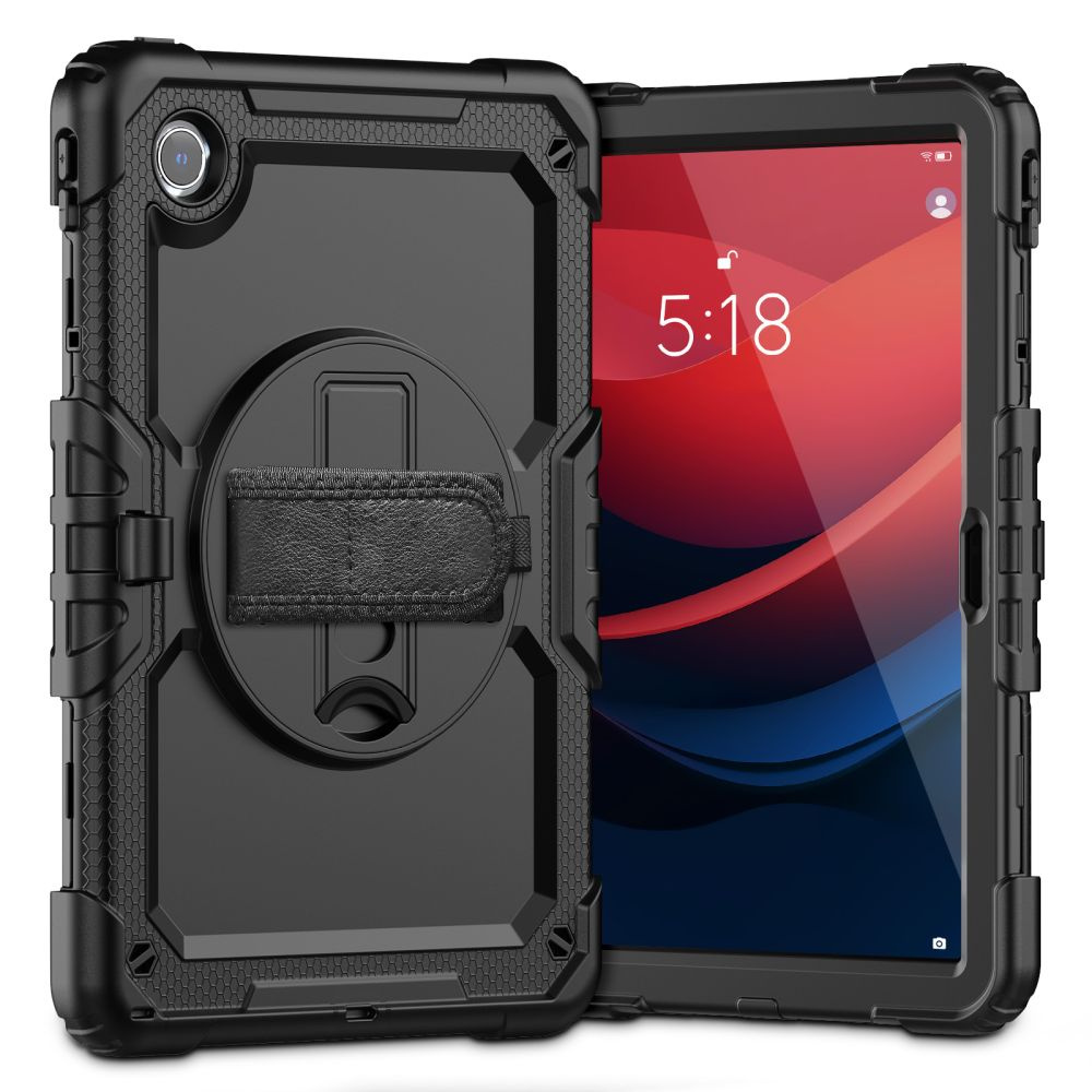 Lenovo Tab M11'' 11.0 Tb-330 Solid360 Dėklas Su Stovu Ir Laikikliu, Skirtas Lenovo Tab M11'' 11.0 Tb-330 Solid360 - Juodas