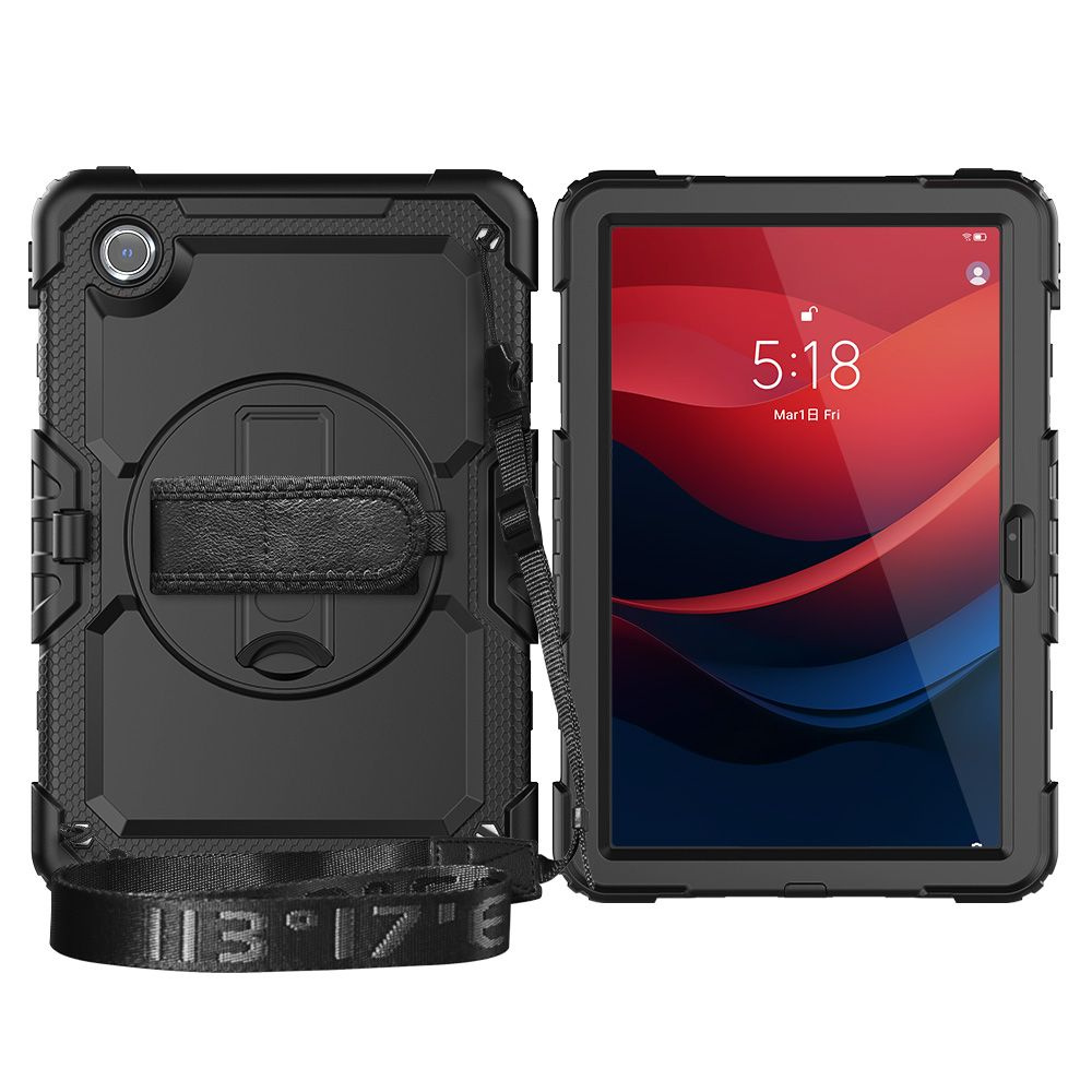 Lenovo Tab M11'' 11.0 Tb-330 Solid360 Dėklas Su Stovu Ir Laikikliu, Skirtas Lenovo Tab M11'' 11.0 Tb-330 Solid360 - Juodas