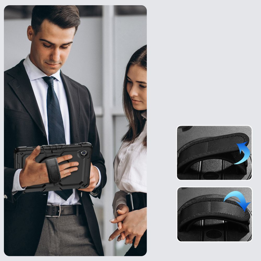 Lenovo Tab M11'' 11.0 Tb-330 Solid360 Dėklas Su Stovu Ir Laikikliu, Skirtas Lenovo Tab M11'' 11.0 Tb-330 Solid360 - Juodas
