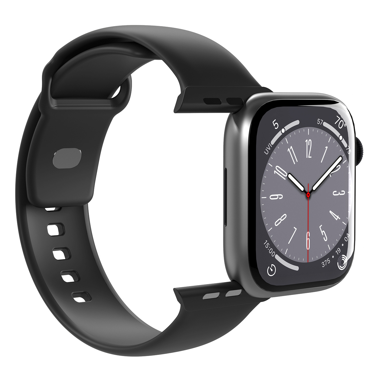 Silikoninis Dirželis "apple Watch" 38 40 41 Mm "icon" Juodos Spalvos - 2 Vnt.
