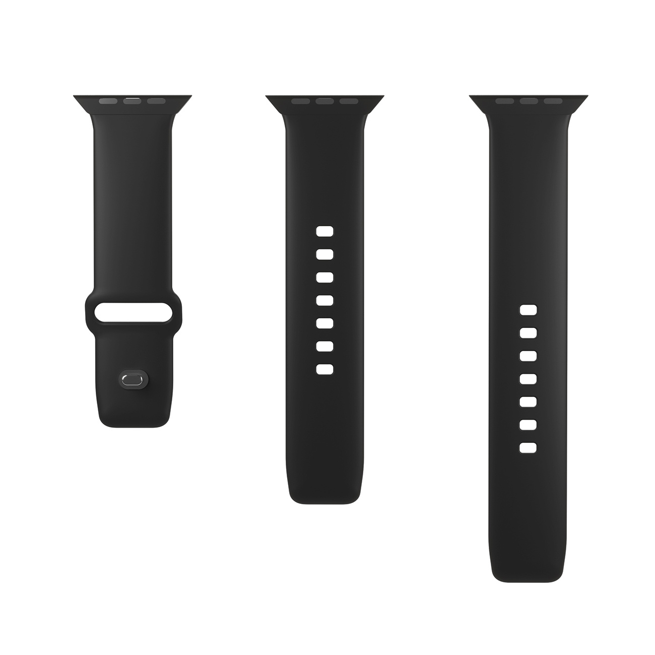 Silikoninis Dirželis "apple Watch" 38 40 41 Mm "icon" Juodos Spalvos - 2 Vnt.