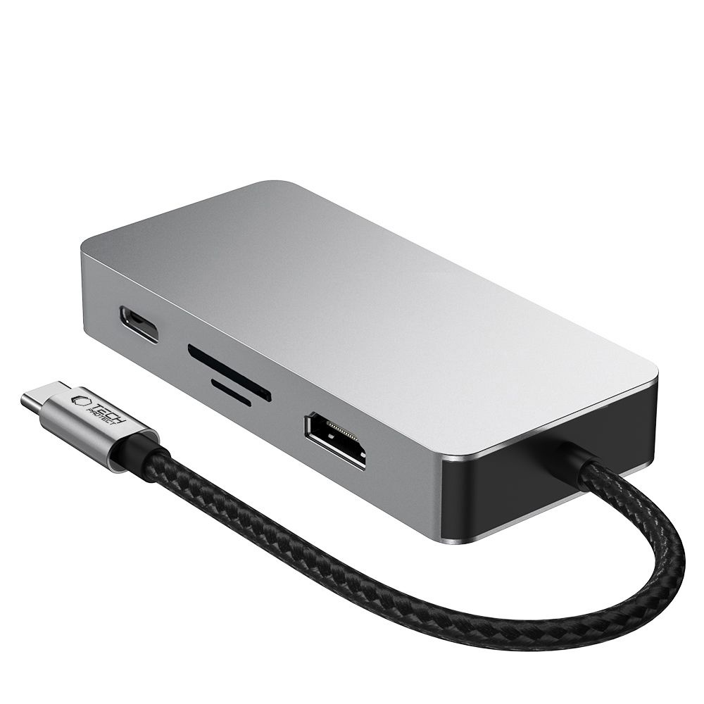 Hub Adapteris 9in1 Usb-c Usb-a Hdmi Sd Tf Rj45 4k 60hz - Pilkas
