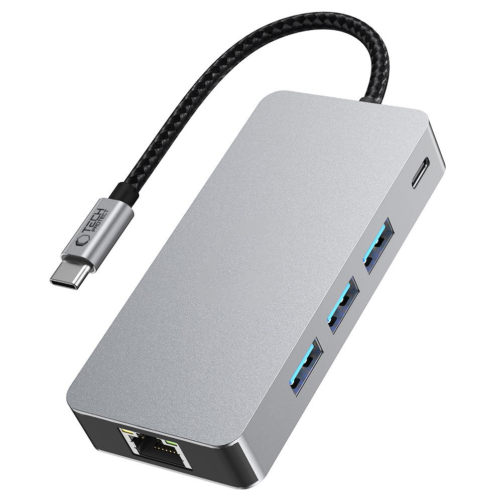 Hub Adapteris 9in1 Usb-c Usb-a Hdmi Sd Tf Rj45 4k 60hz - Pilkas