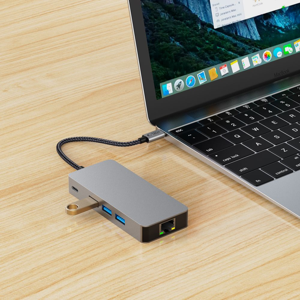 Hub Adapteris 9in1 Usb-c Usb-a Hdmi Sd Tf Rj45 4k 60hz - Pilkas