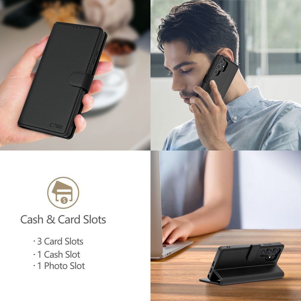 Uždaromas Ekologiškos Odos Dėklas "samsung Galaxy S25 Fe Wallet" - Juodas