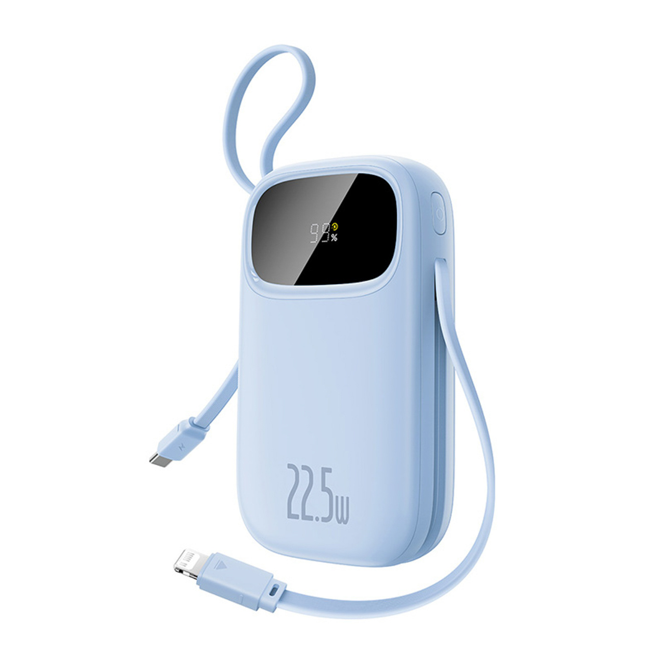 Powerbank 20000 Mah Su Ekranu Ir Integruotais Laidais Enerfill Fc31 22,5w - Mėlynas