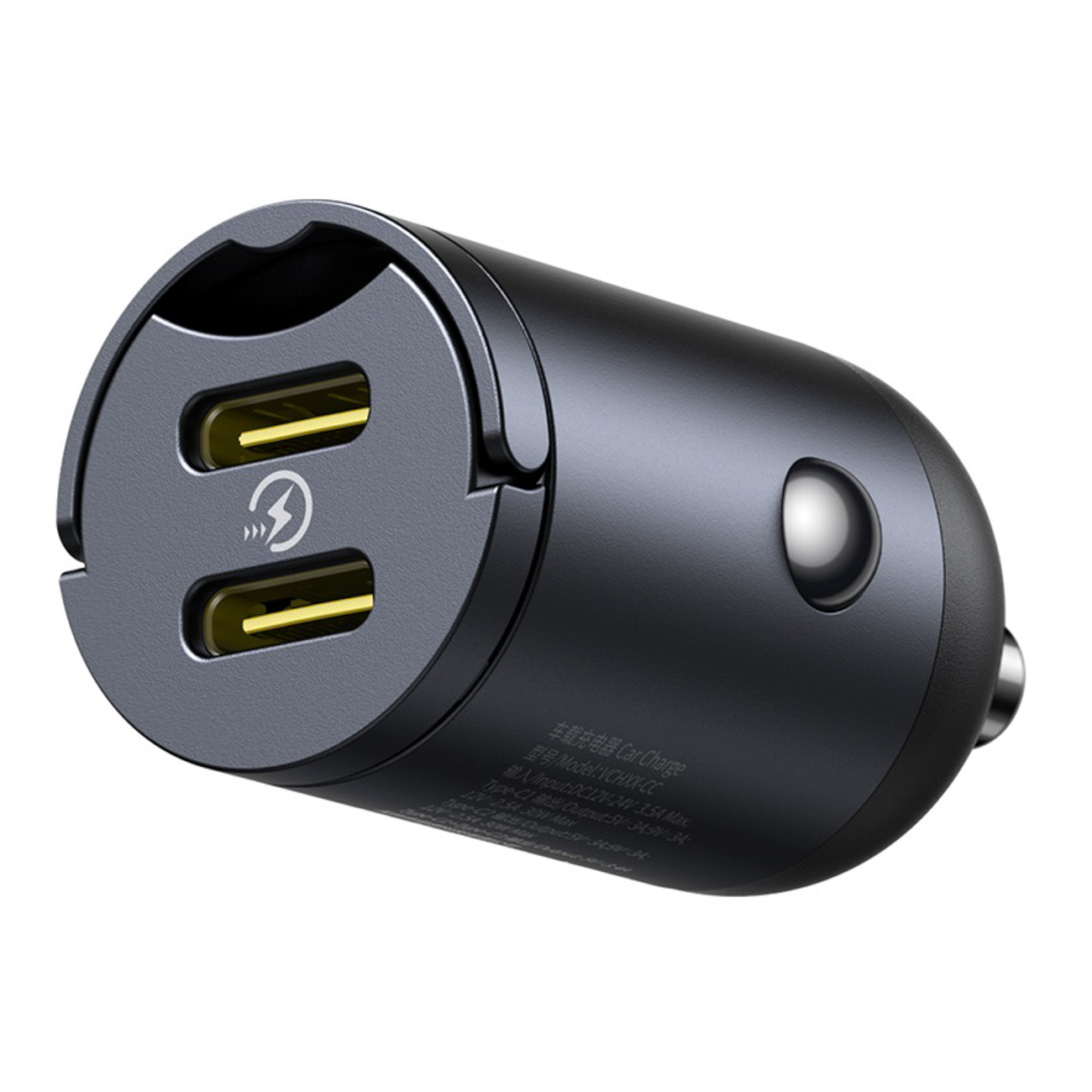 Automobilinis įkroviklis 2xusb-c 30w - Juodas