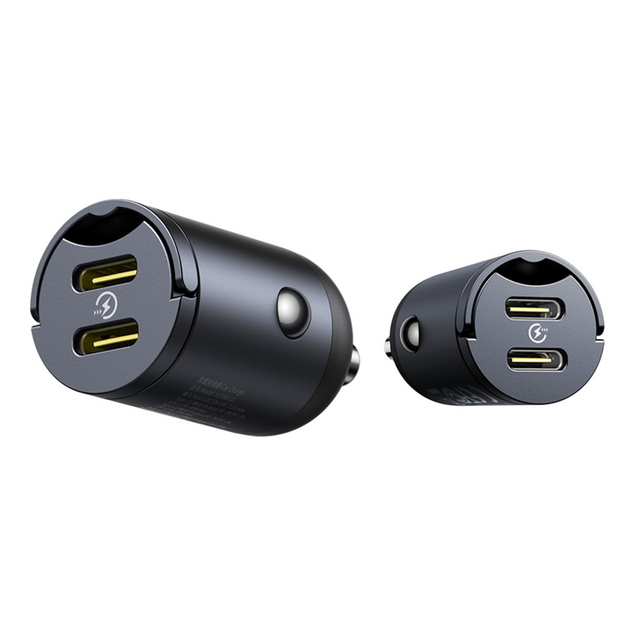 Automobilinis įkroviklis 2xusb-c 30w - Juodas
