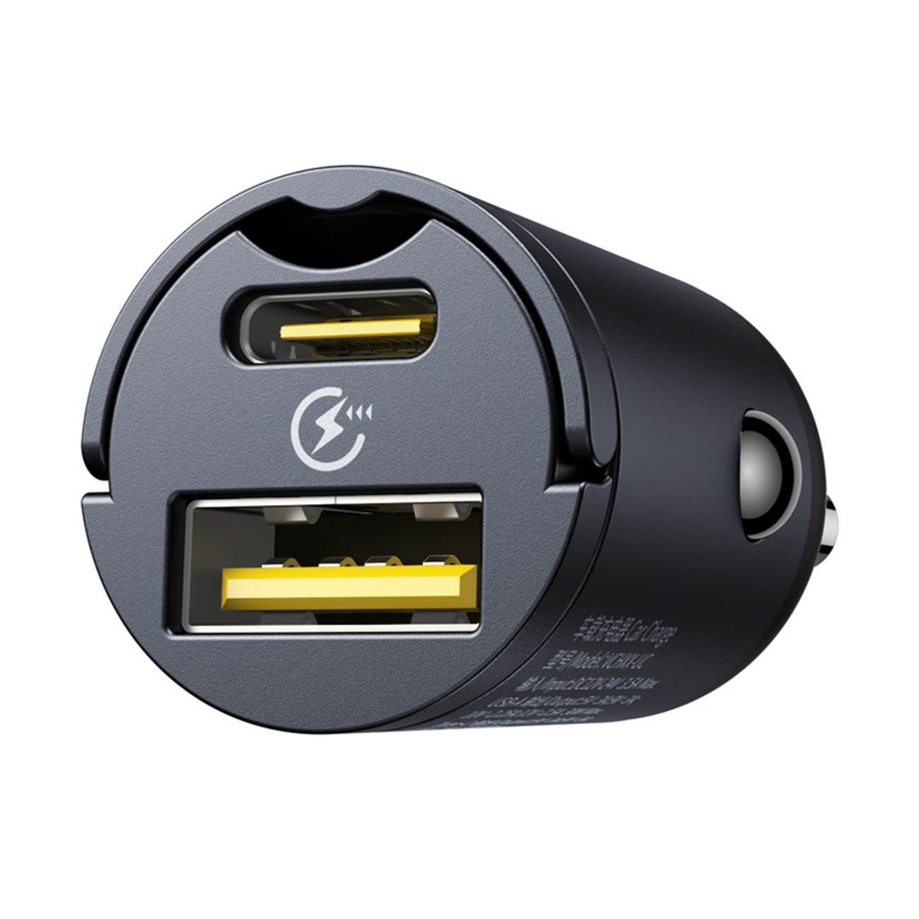 Usb-a Usb-c 30 W Automobilinis įkroviklis - Juodas