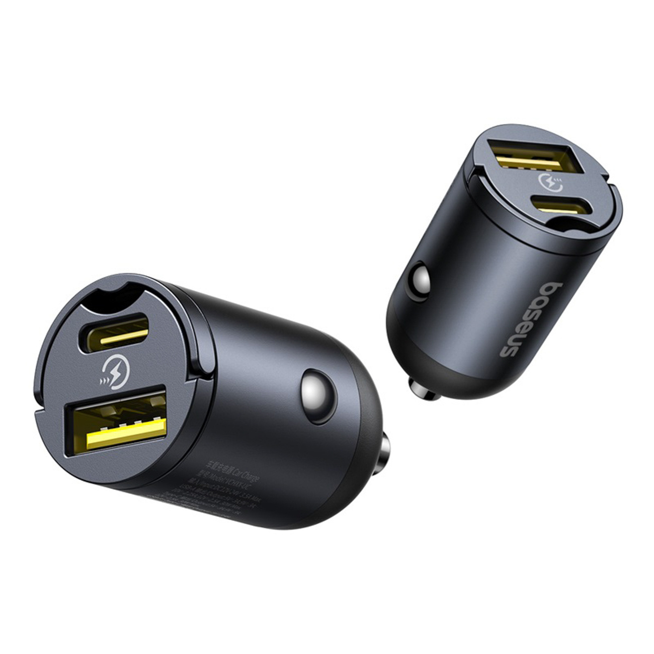 Usb-a Usb-c 30 W Automobilinis įkroviklis - Juodas