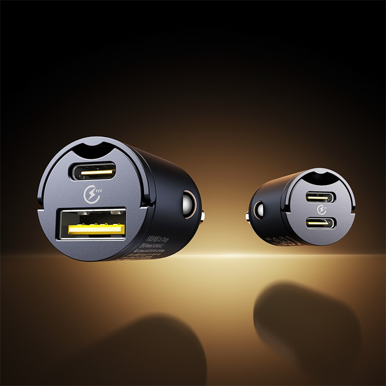 Usb-a Usb-c 30 W Automobilinis įkroviklis - Juodas