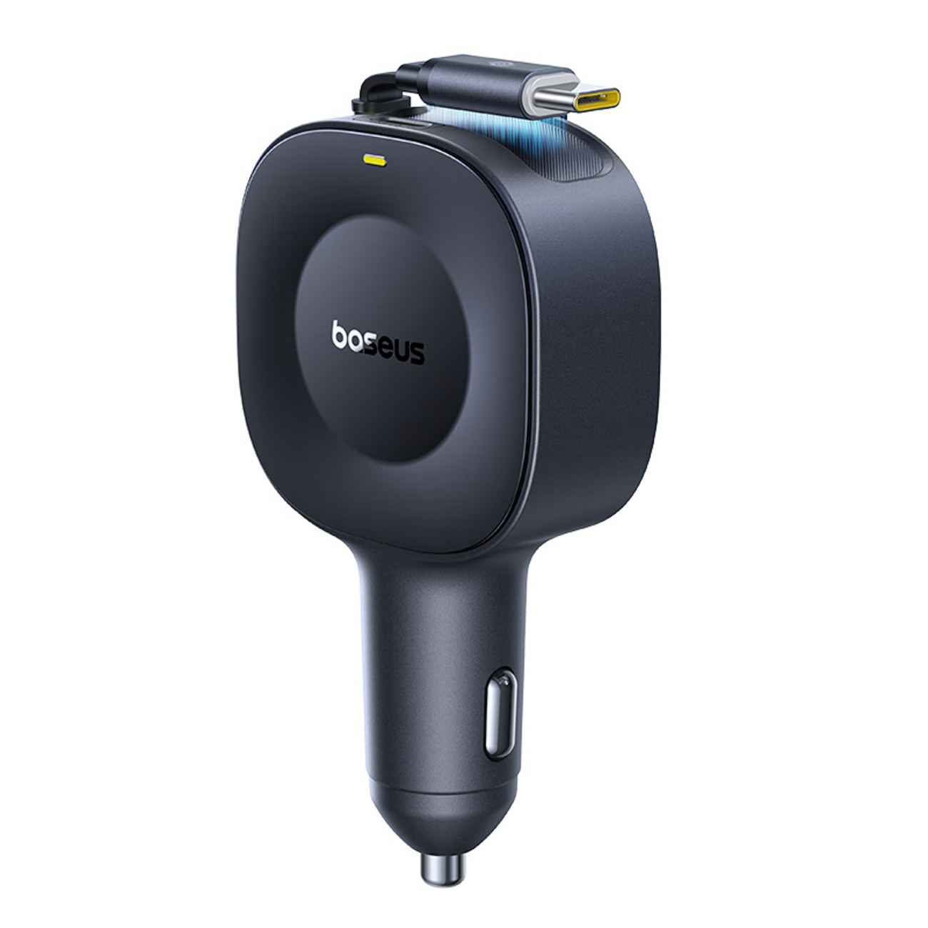 Usb-c Automobilinis įkroviklis Su Ištraukiamu Usb-c Kabeliu 30 W - Juodas