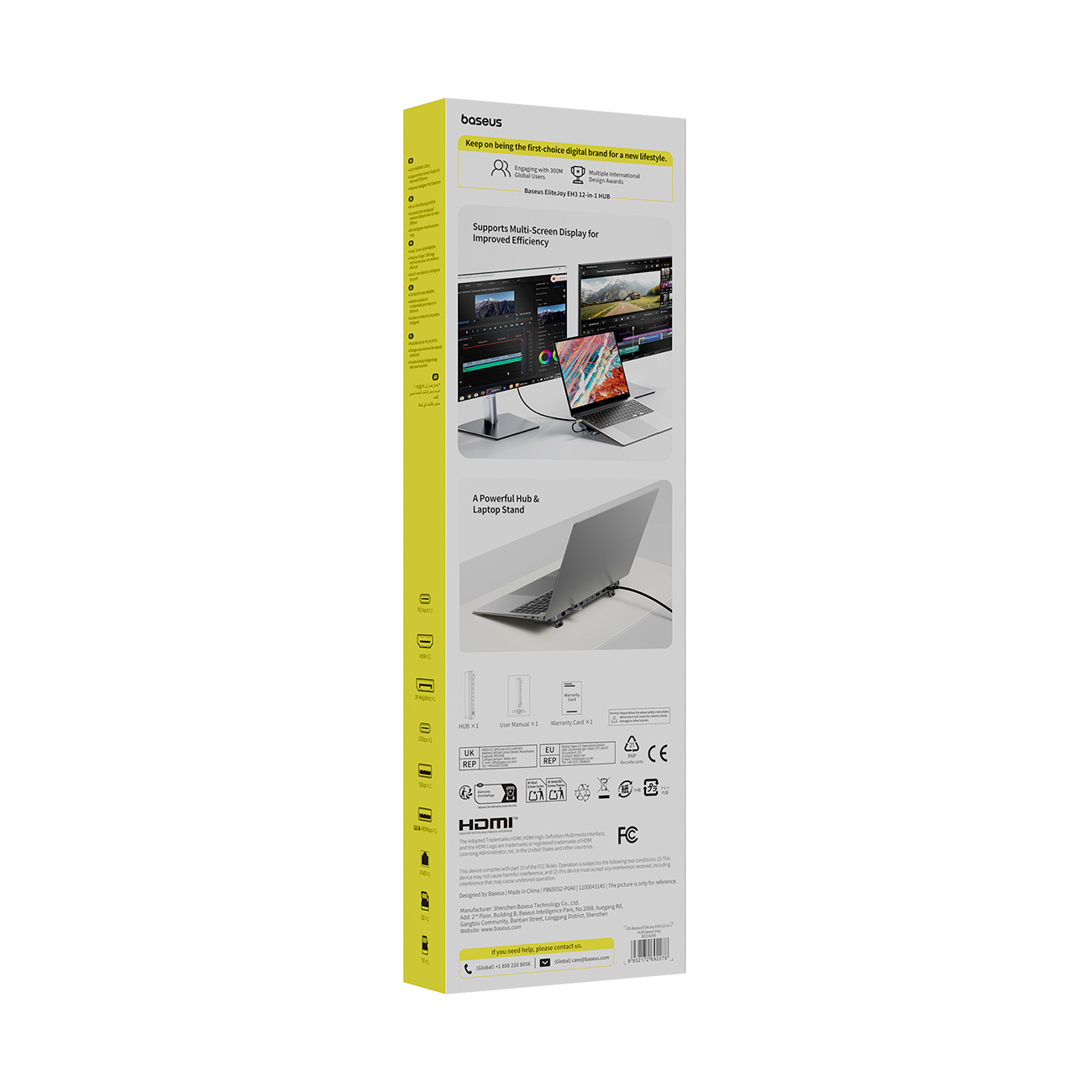 Hub'as Prisijungimo Stotelė 12in1 Usb-c Hdmi Displayport Usb-a Sd/microsd Rj45 Pd - Pilka
