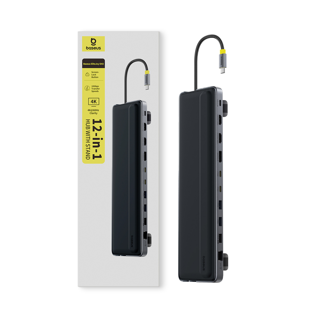 Hub'as Prisijungimo Stotelė 12in1 Usb-c Hdmi Displayport Usb-a Sd/microsd Rj45 Pd - Pilka