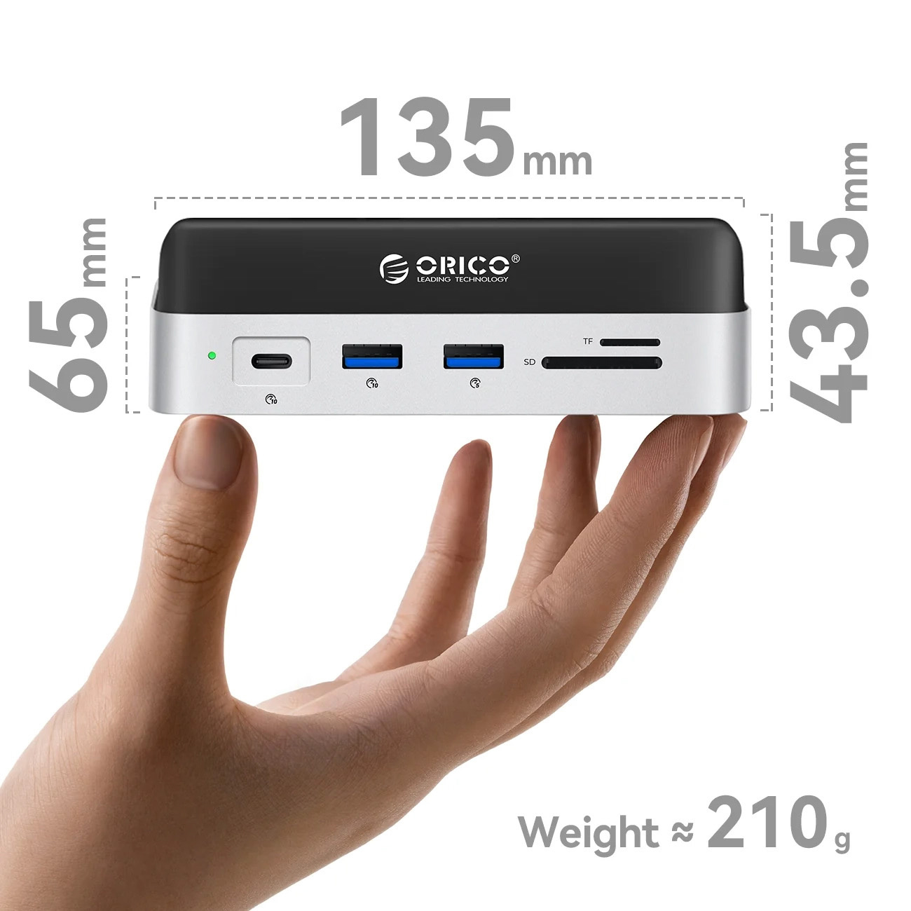 "mac Mini" 10in1 M.2 Usb-c Usb-a Hdmi Rj45 Sd/tf Doko Stotelė, Skirta "mac Mini" M.2 Usb-c Usb-a Hdmi Rj45 Sd/tf - Sidabrinė