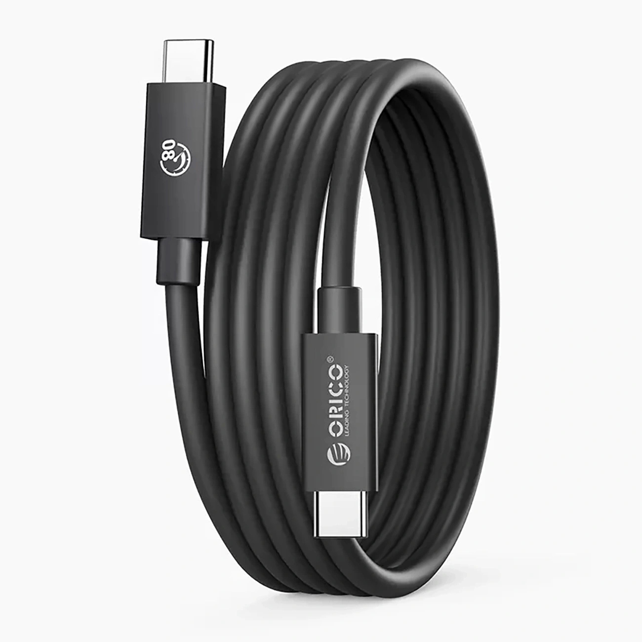 Kabelis Usb-c Usb4 Thunderbolt5 80gbps 240w 1 M - Juodas
