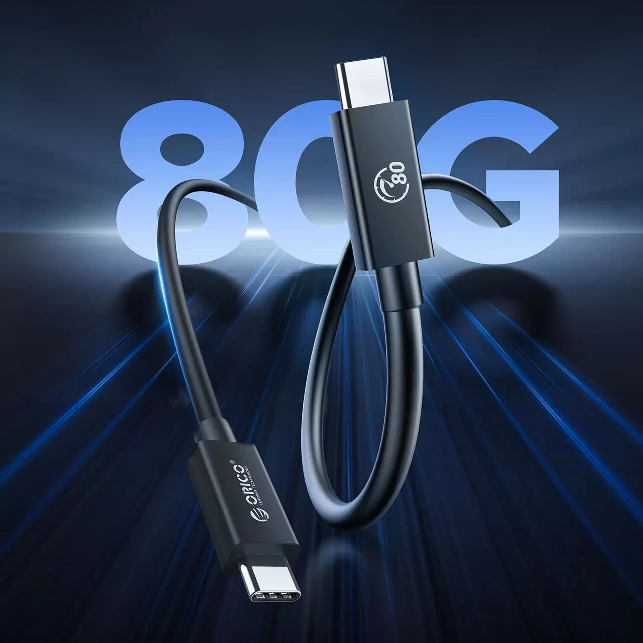Kabelis Usb-c Usb4 Thunderbolt5 80gbps 240w 1 M - Juodas