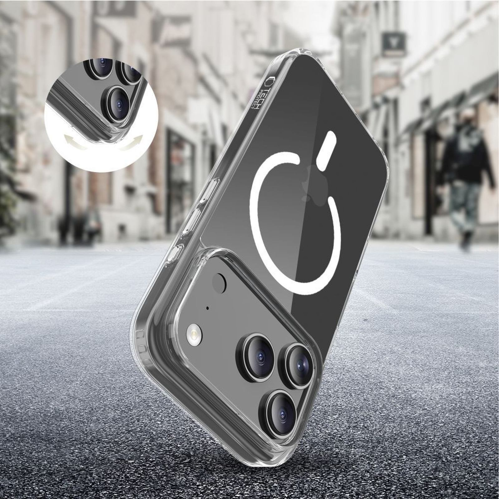 Dėklas "iphone 17 Pro Flexair Hybrid Cc Magsafe" - Skaidrus