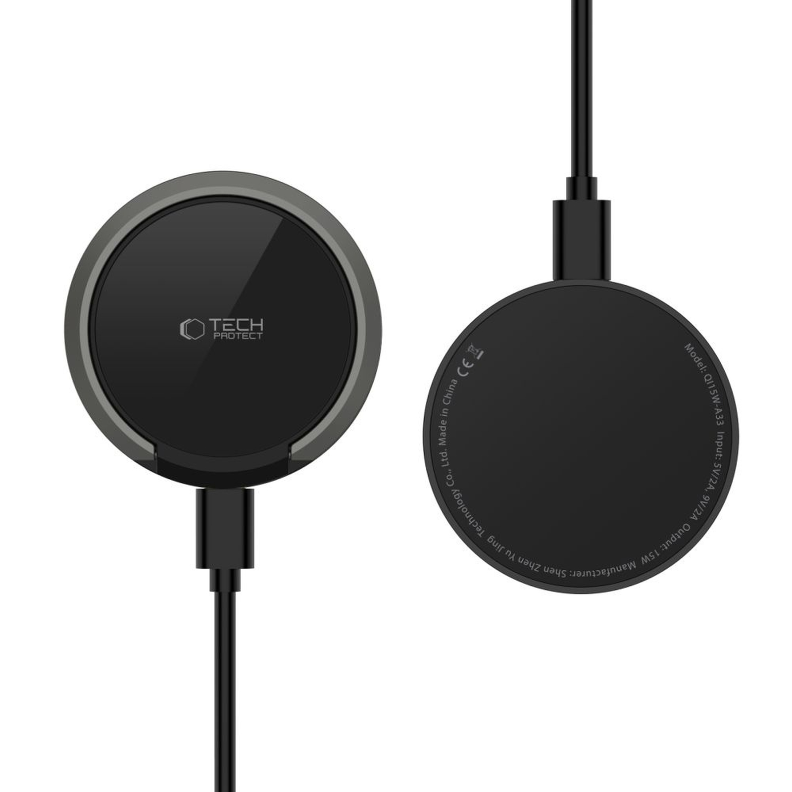 Indukcinis įkroviklis Su Usb-a - Usb-c "magsafe" Kabelio Laikikliu - Juodas