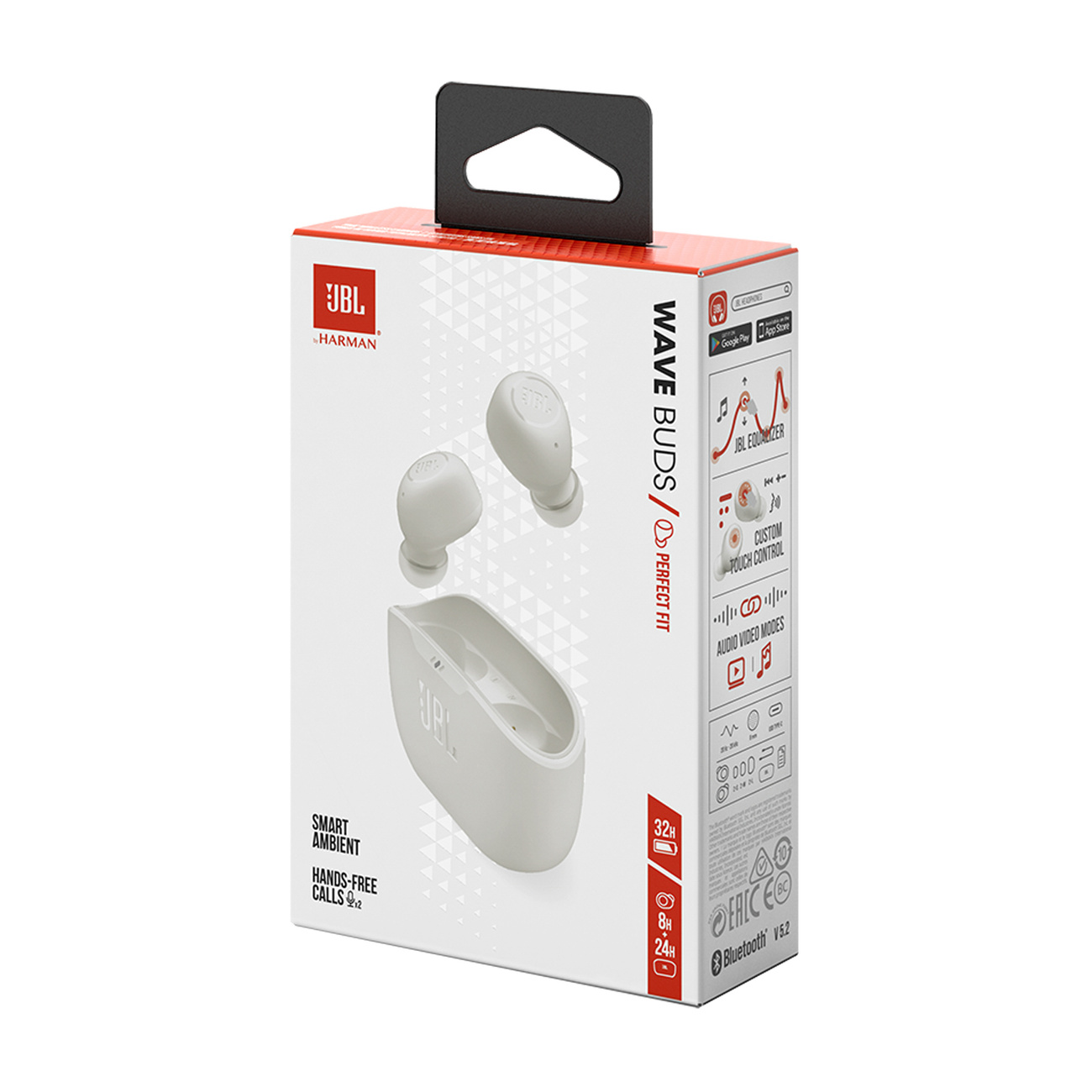 Belaidės "jbl Wave Buds" Belaidės Vidinio Kanalo Ausinės - Baltos Spalvos