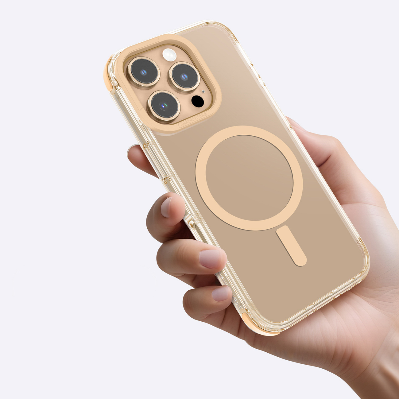 Silikoninė įmautė "iphone 16 Pro Max Omni Mag Case" - Rožinio Aukso Spalvos