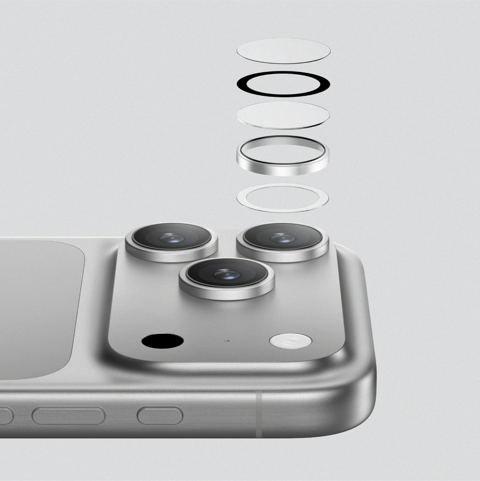 Fotoaparato Stiklas, Skirtas "iphone 17 Pro" / "pro Max Sapphire" Su Juodu Rėmeliu