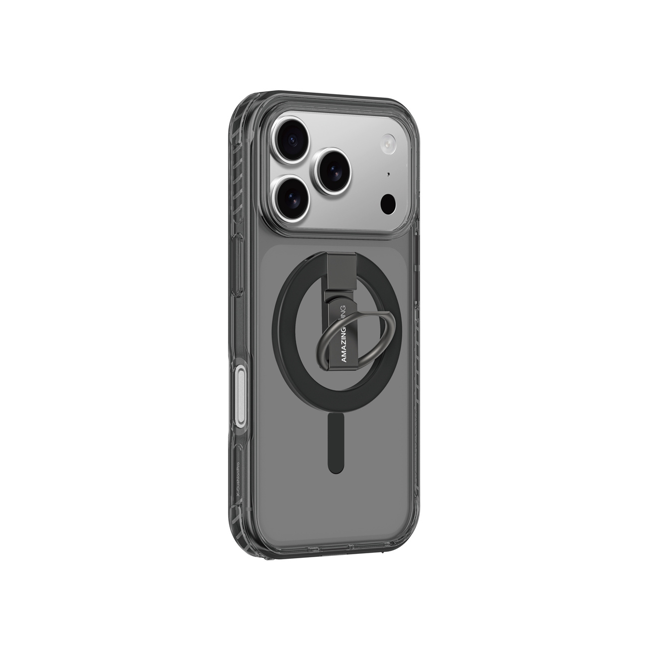 Dėklas "iphone 17 Pro Max Titan Pro Grip Ring Set Magsafe" - Juodas