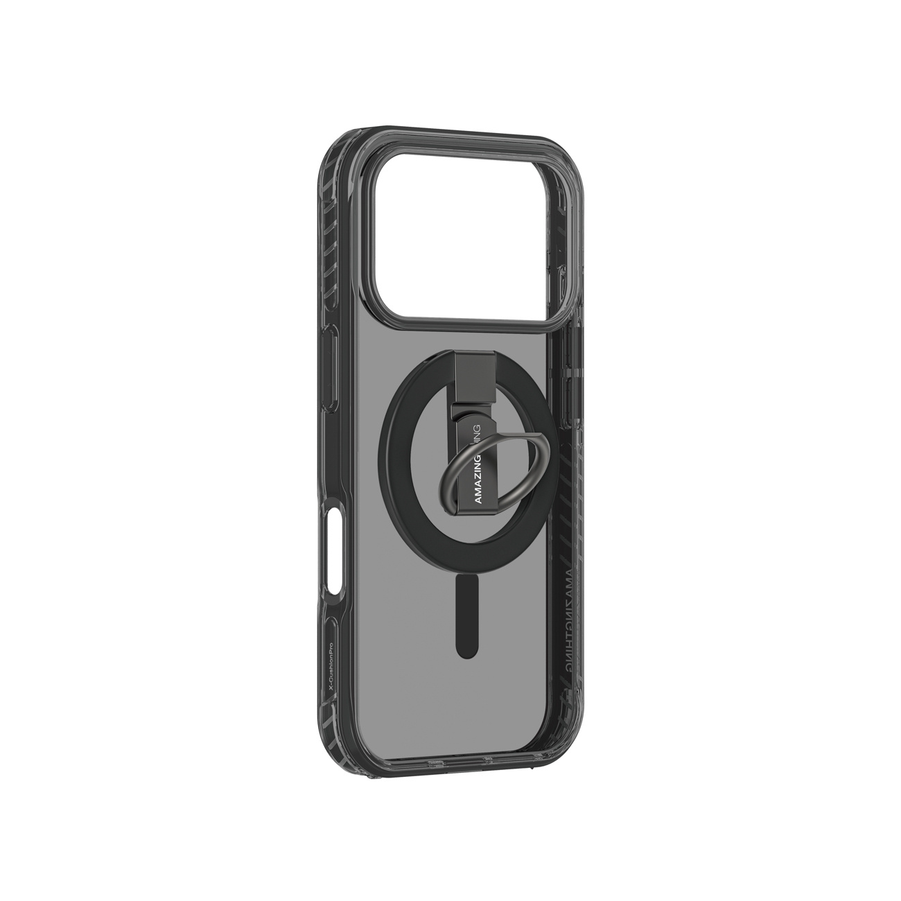 Dėklas "iphone 17 Pro Max Titan Pro Grip Ring Set Magsafe" - Juodas