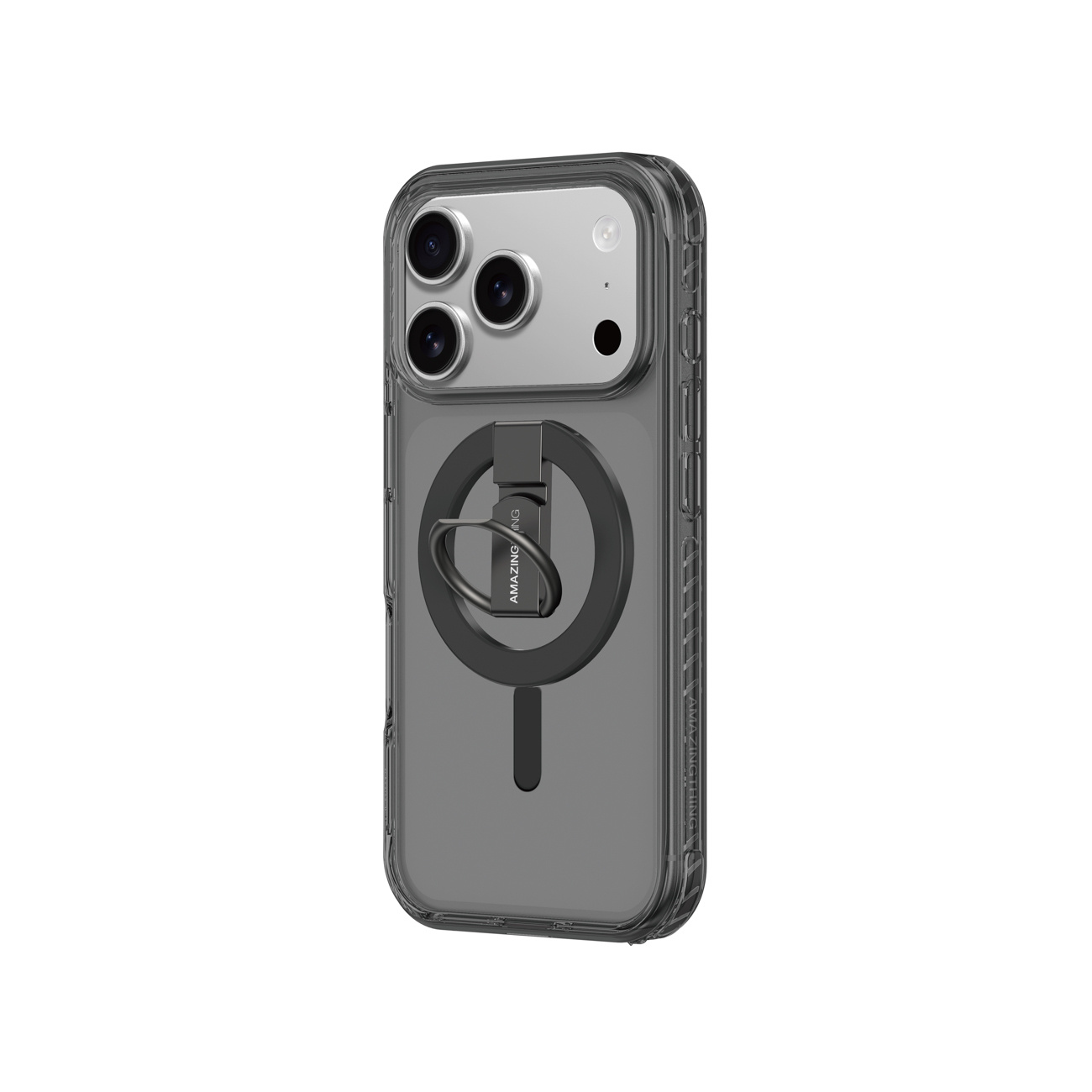 Dėklas "iphone 17 Pro Max Titan Pro Grip Ring Set Magsafe" - Juodas
