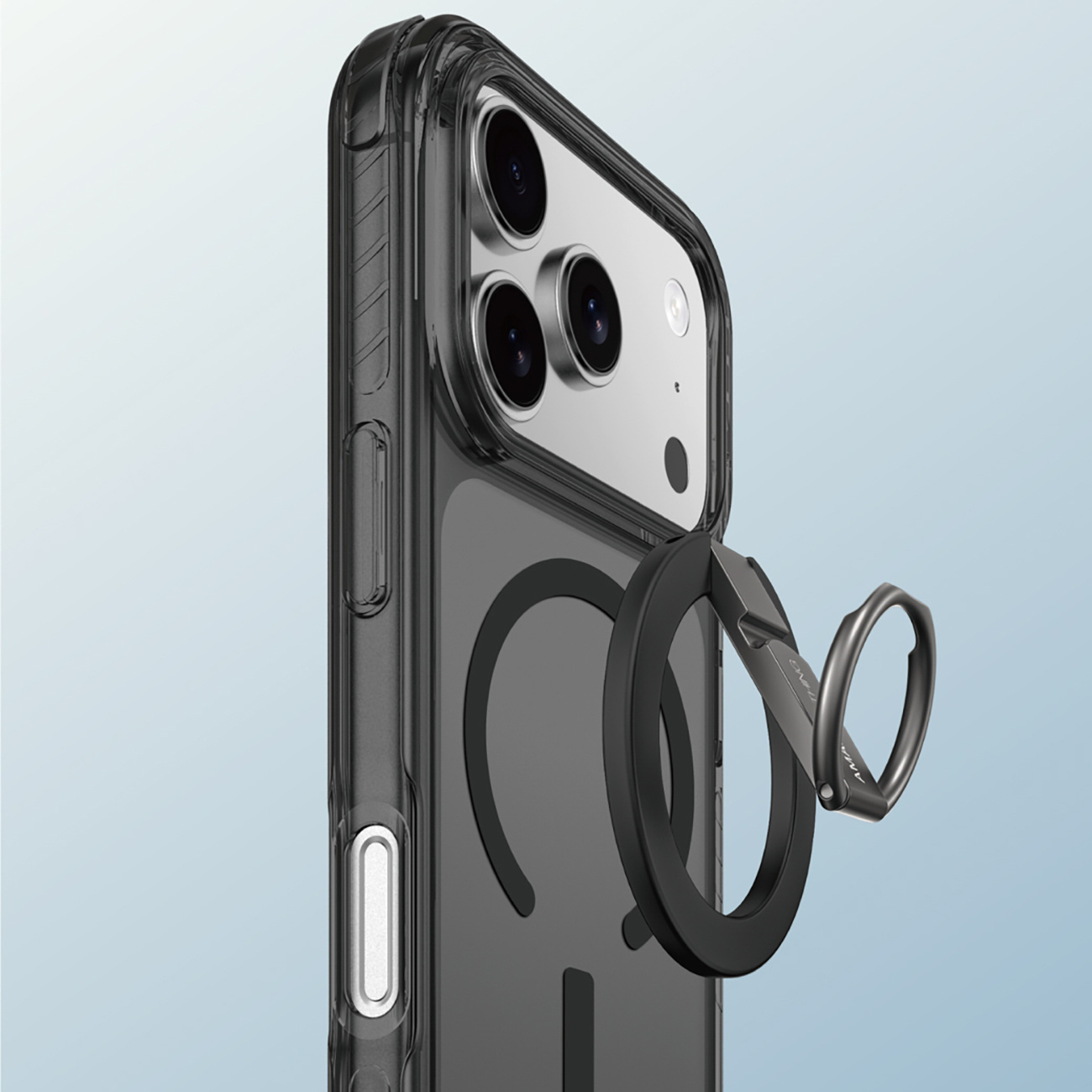 Dėklas "iphone 17 Pro Max Titan Pro Grip Ring Set Magsafe" - Juodas