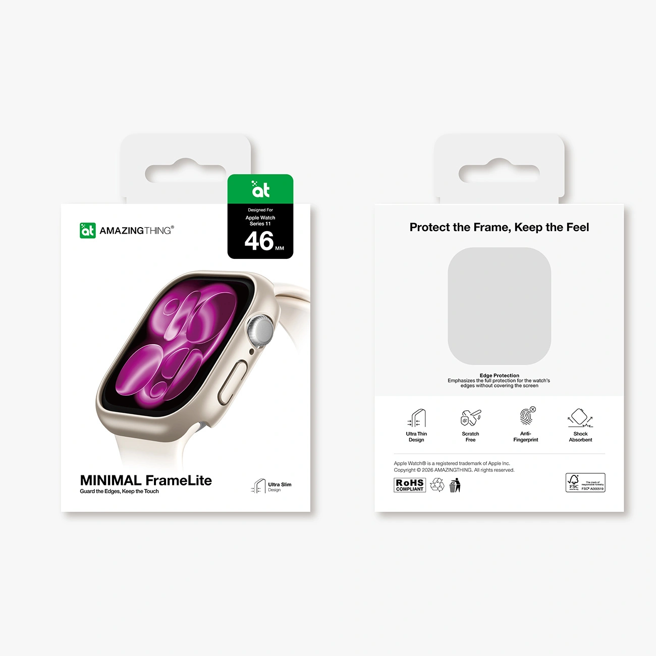 Apsauginis Dėklas "apple Watch Series 11 46mm Minimal" - Sidabrinis