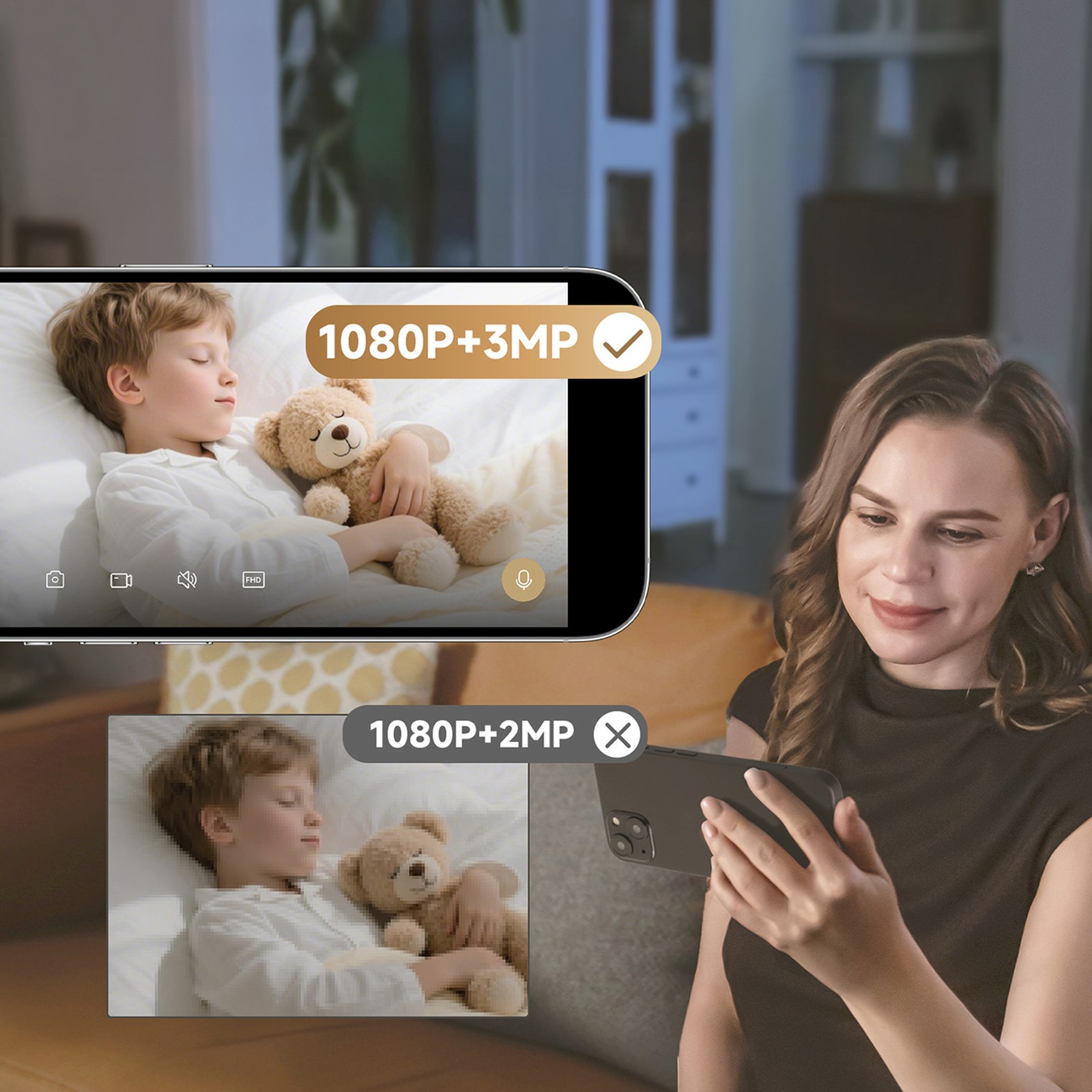 Vidaus Stebėjimo Kamera 1080p Ir "wi-fi" "bluetooth" - Balta