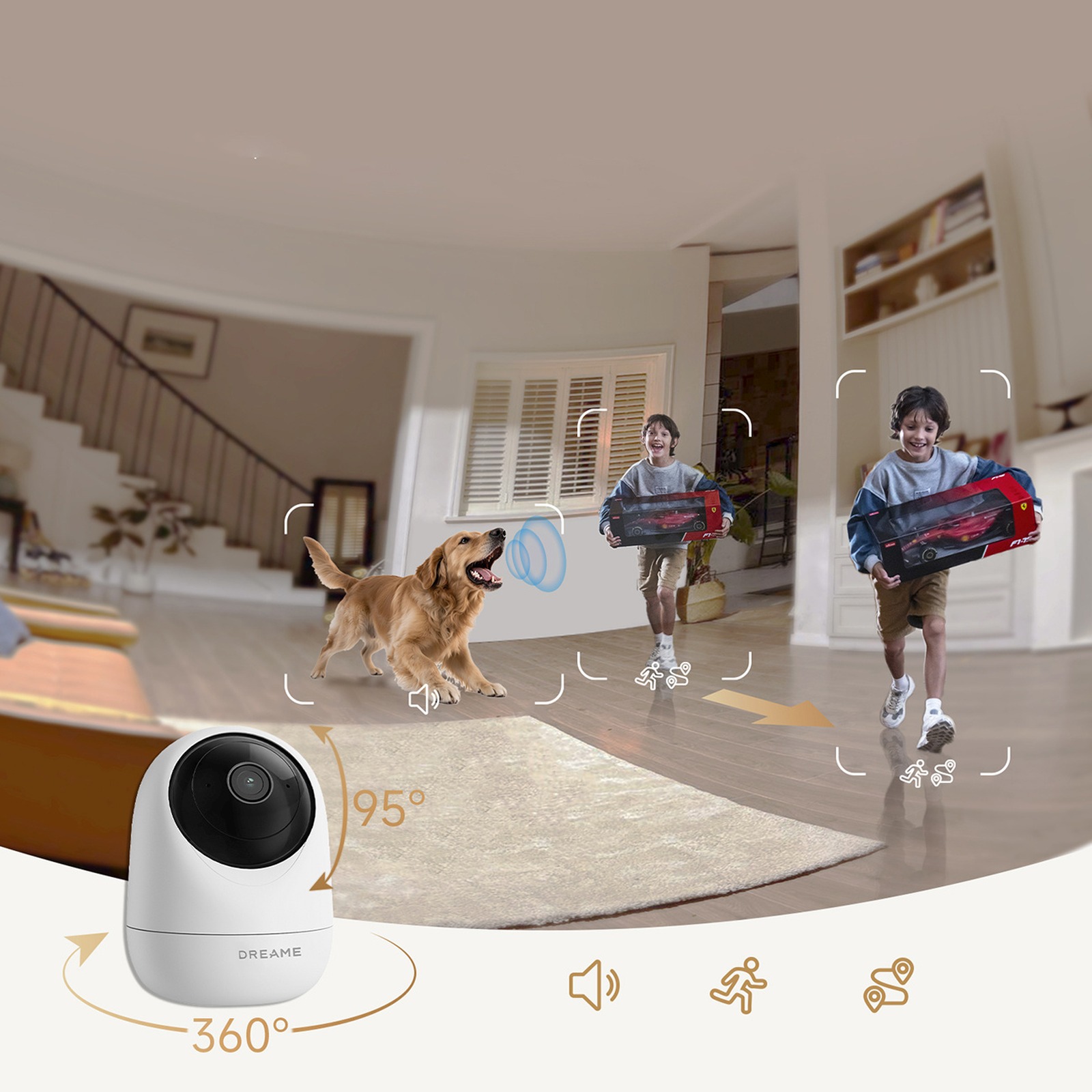 Vidaus Stebėjimo Kamera 1080p Ir "wi-fi" "bluetooth" - Balta