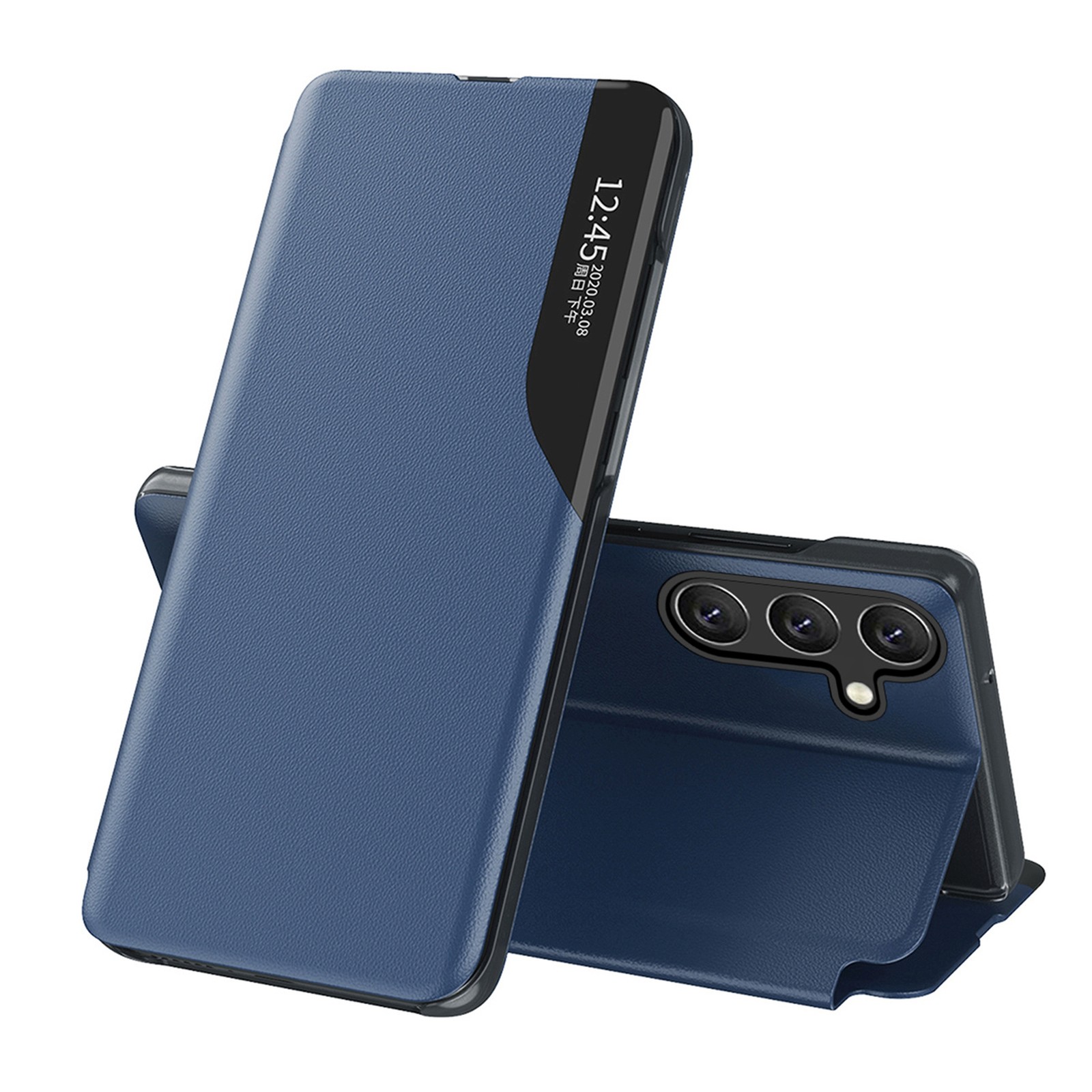 "samsung Galaxy S25+" Dėklas Su Atvartu Ir Stovu "eco Leather View Case" - Mėlynas