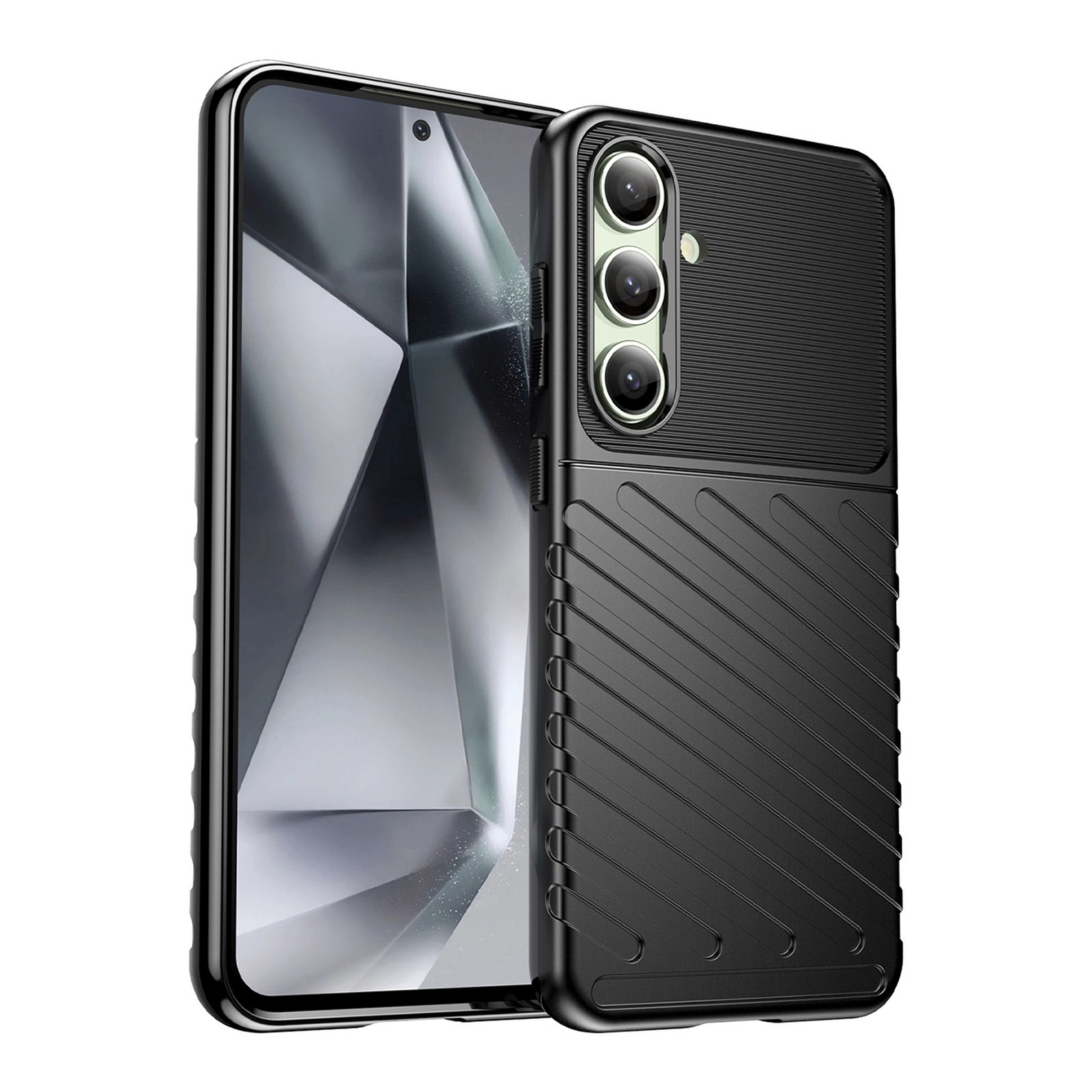 Silikoninis šarvuotas Dėklas, Skirtas "samsung Galaxy S24 Fe Thunder Case" - Juodas