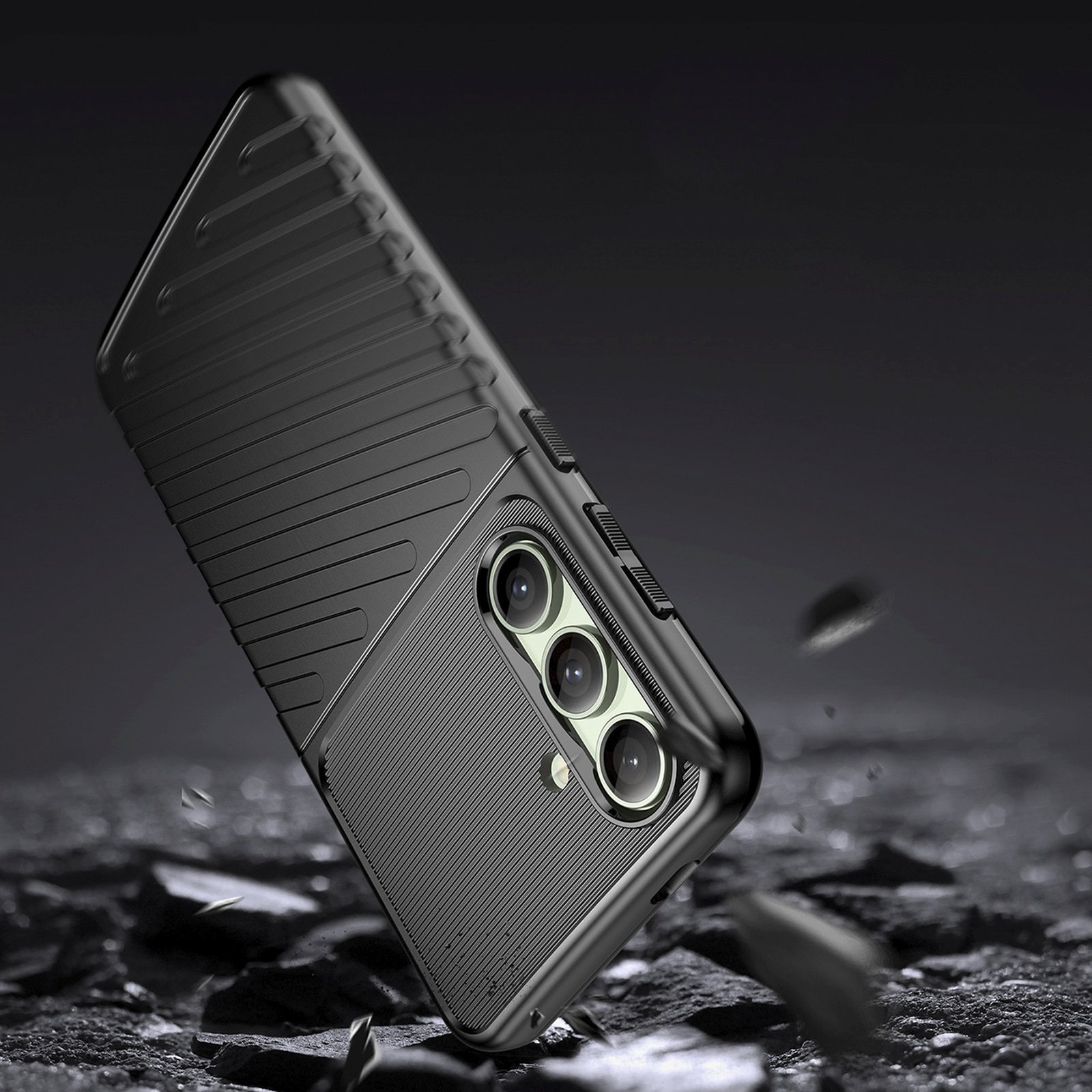 Silikoninis šarvuotas Dėklas, Skirtas "samsung Galaxy S24 Fe Thunder Case" - Juodas