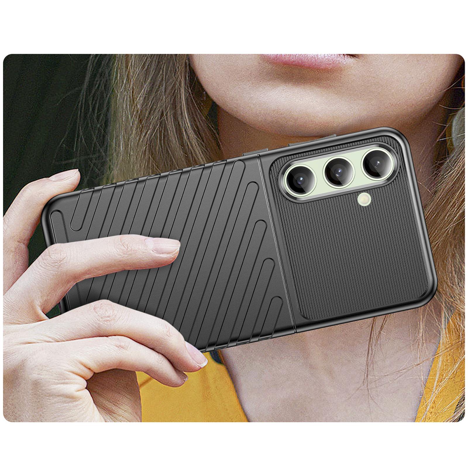 Silikoninis šarvuotas Dėklas, Skirtas "samsung Galaxy S24 Fe Thunder Case" - Juodas
