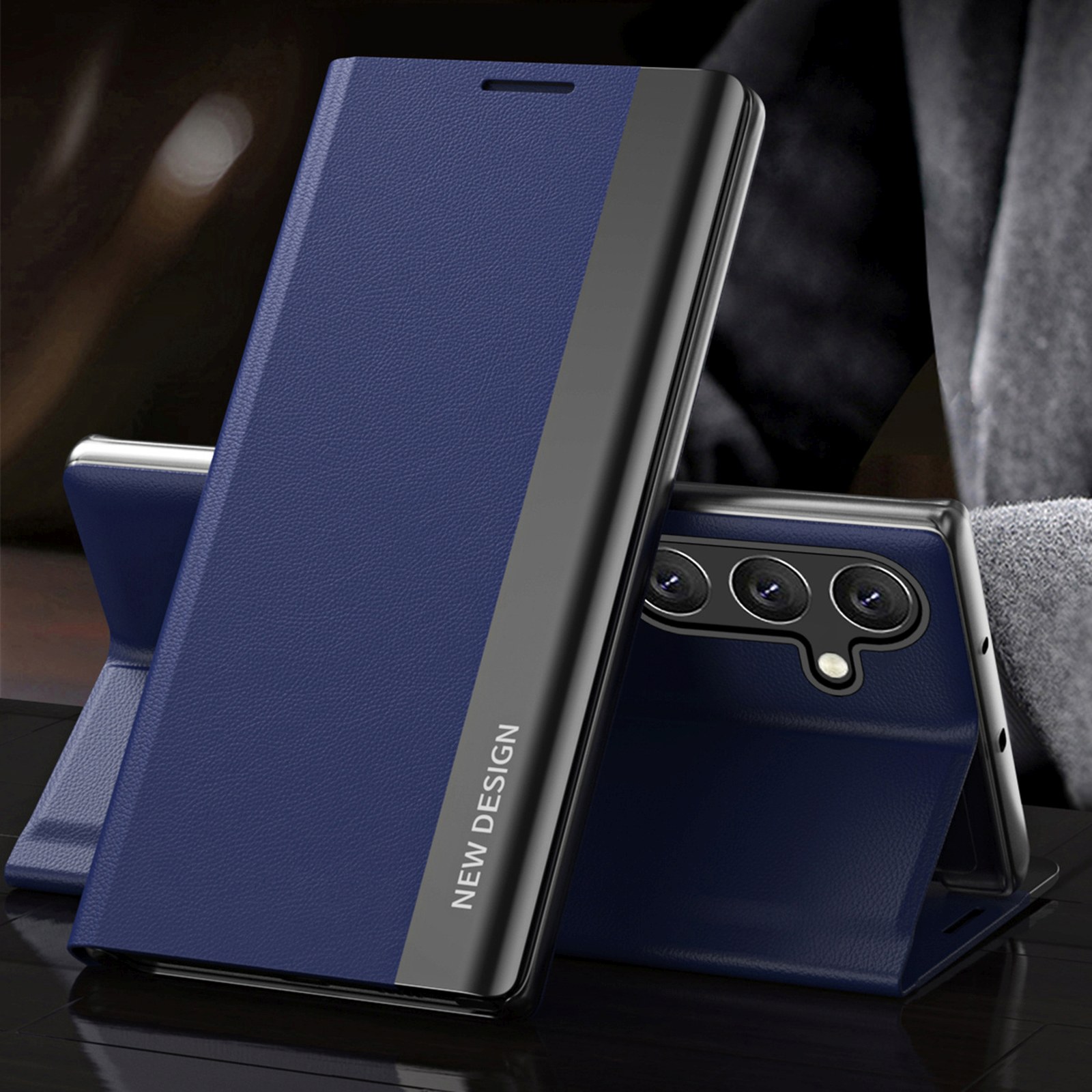 "samsung Galaxy S24 Fe Sleep Case Pro" Dėklas Su Atvartu Ir Stovu - Mėlynas