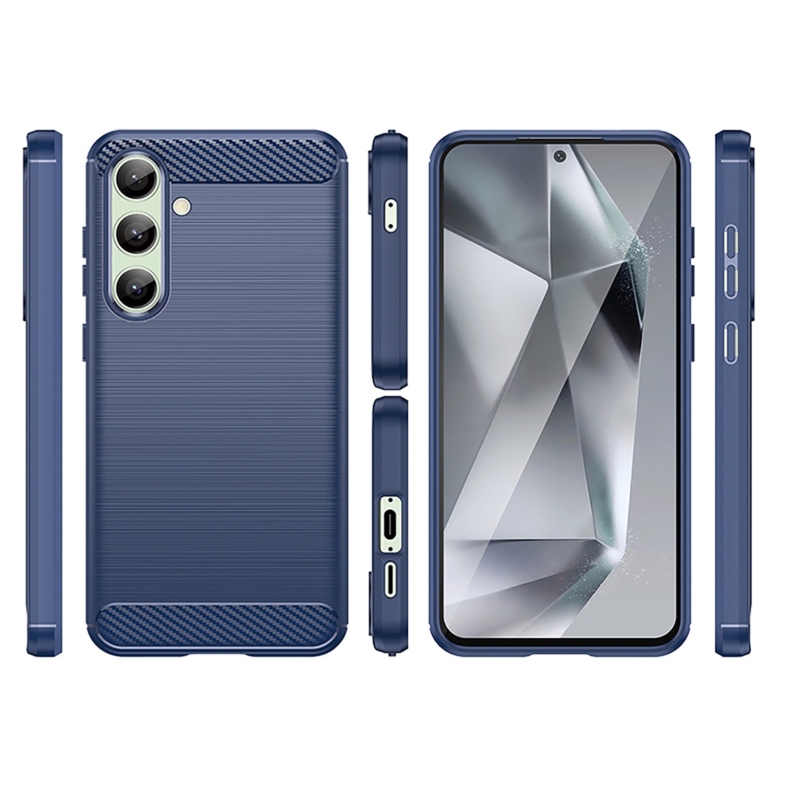Silikoninė įmautė "samsung Galaxy S24 Fe Carbon" Dėklui - Mėlyna