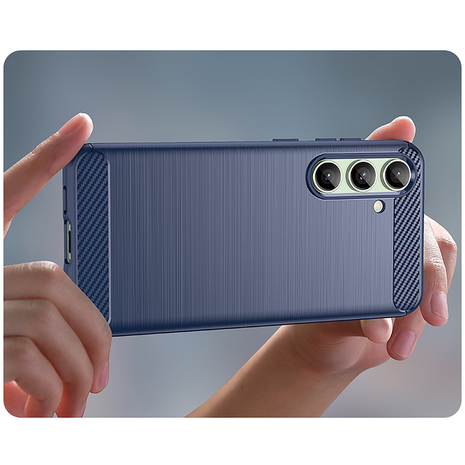 Silikoninė įmautė "samsung Galaxy S24 Fe Carbon" Dėklui - Mėlyna