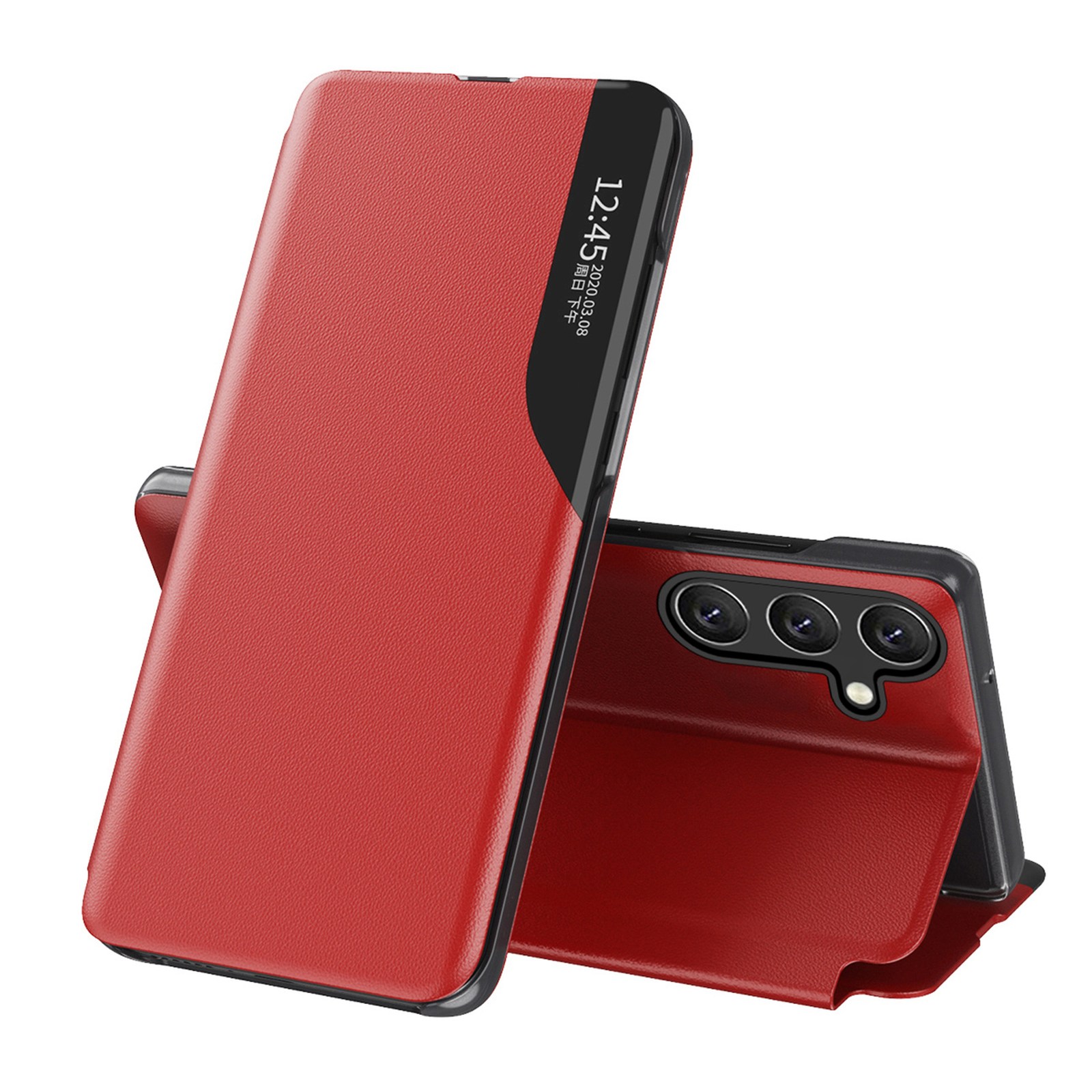 Elegantiškas Dėklas Su Atlenkiamuoju Dangteliu "samsung Galaxy A36 Eco Leather View Case" - Raudonas