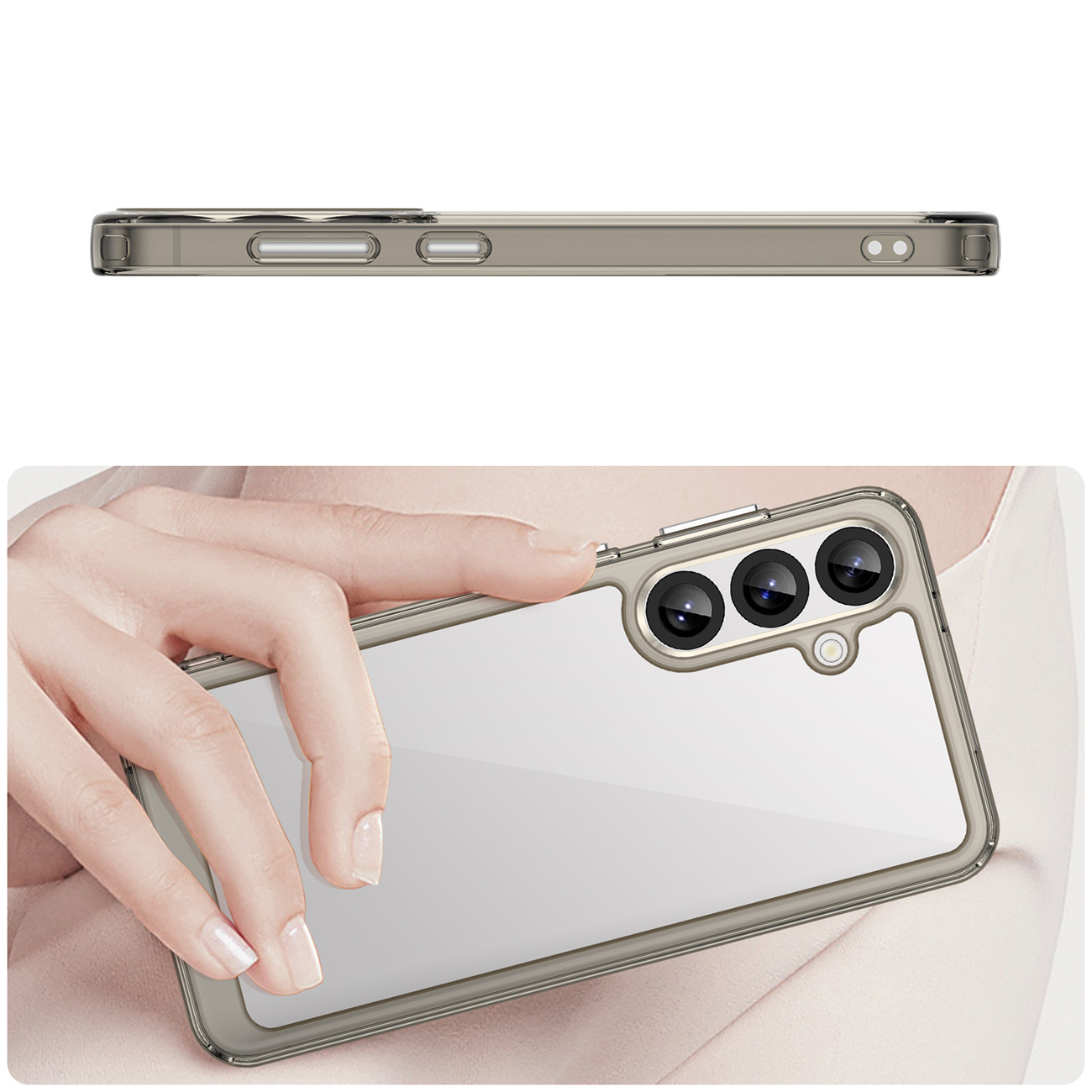 Dėklas Su Lanksčiu Rėmeliu, Skirtas "samsung Galaxy A36", "outer Space Case" - Skaidrus, Juodas