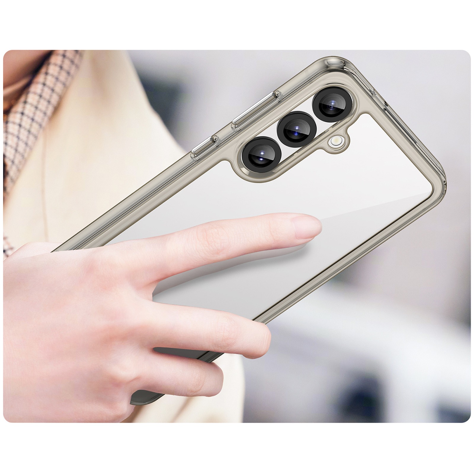 Dėklas Su Lanksčiu Rėmeliu, Skirtas "samsung Galaxy A36", "outer Space Case" - Skaidrus, Juodas