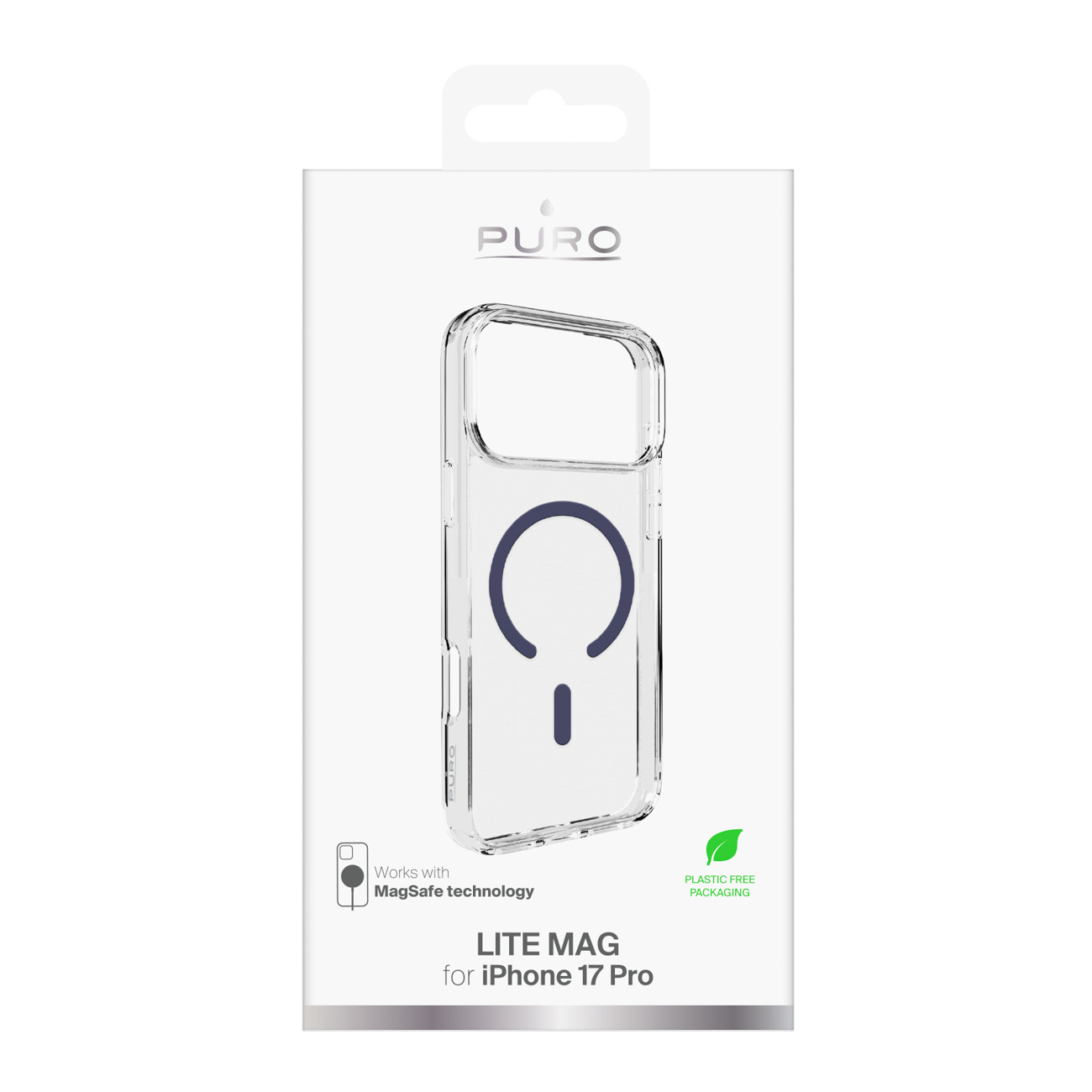 Dėklas "iphone 17 Pro Lite Magsafe" - Skaidrus Mėlynas žiedas
