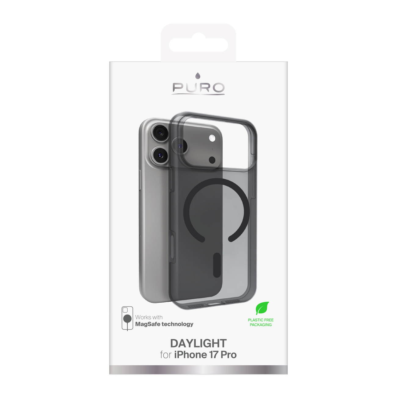 Silikoninė įmautė "iphone 17 Pro Magsafe Daylight" - Permatomai Juoda