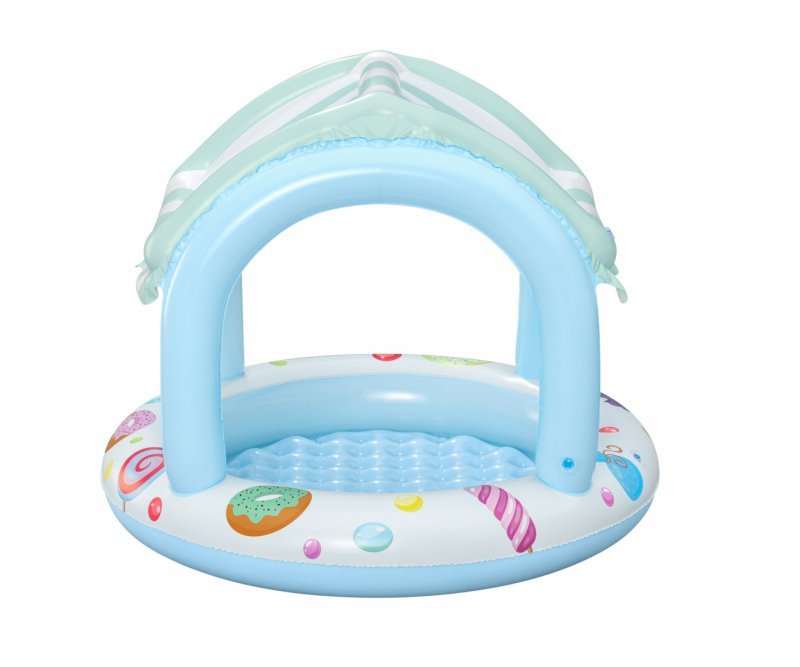 Bestway 52638 Pripučiamas Baseinas Su Stogeliu Ir Pripučiamu Dugnu Candy House 1,04 M X 84 Cm