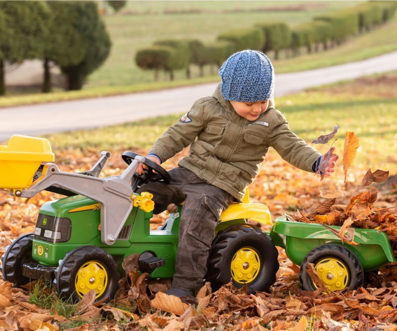 Rolly Toys 023110 John Deere Rolly Kid Traktorius Su Kaušu Ir Priekaba