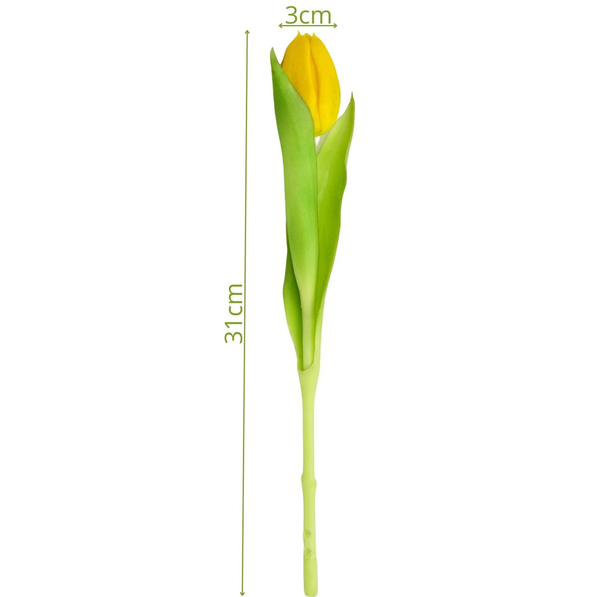 Geltona Tulpė 31 Cm Gyva Pavasario Dekoracija