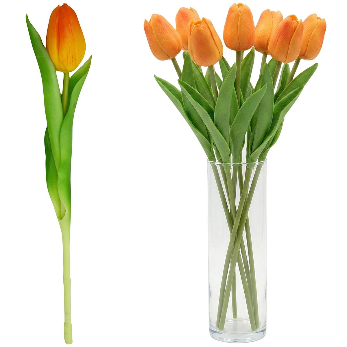 Oranžinė Tulpė 31 Cm Gyva Pavasario Dekoracija